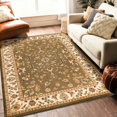 7 pi 10 po Le tapis X 3 en polypropylène, motif traditionnel sur toute la surface, invite à une ambiance détendue et chaleureuse