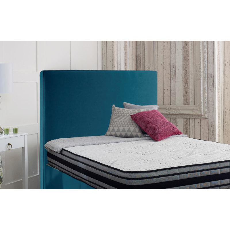 Nettie Upholstered Velvet Panel Headboard, Single (3'), Teal