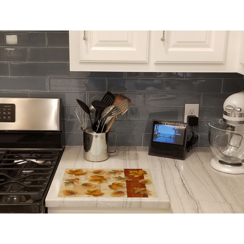 Planche à découper en verre à chutes d’automne east urban home