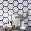 Carreau de sol en porcelaine mate Hexagone 8,58 po x 9,89 po Avant Denia-91596117