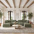 Parkton 7 Piece Chenille Upholstered Sectional Sofa, U-shaped Modular Couch Sofa with 2 Storage Ottoman & Cup Holder