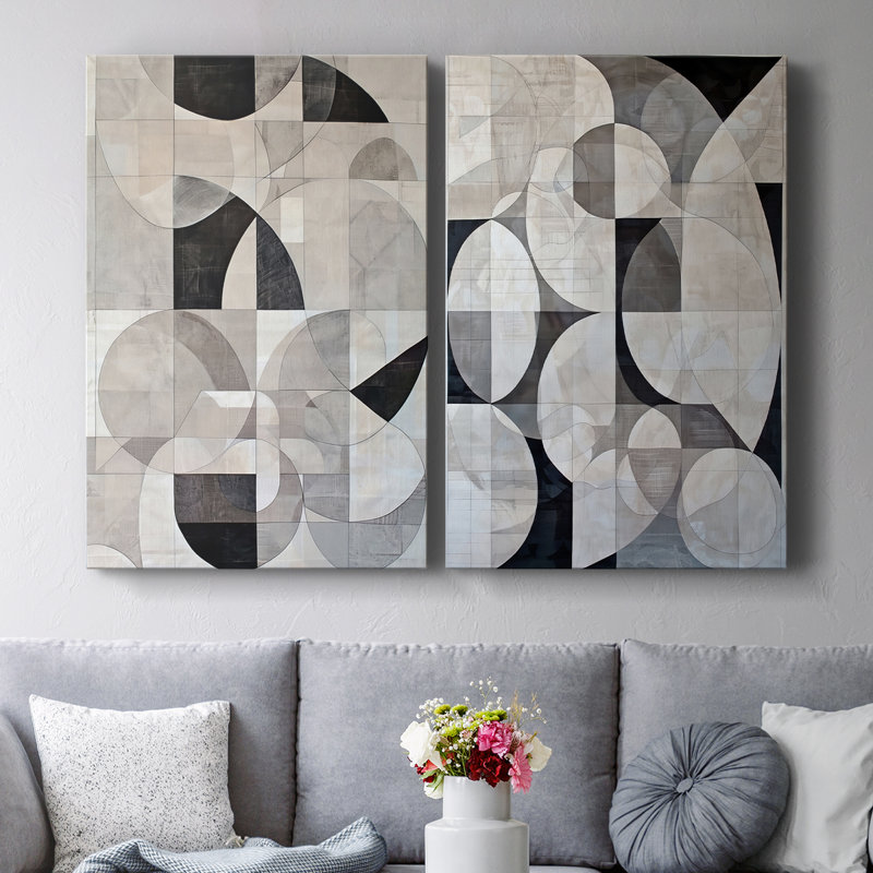 ABSTRACT Series XXXI - Toile tendue avec châssis de qualité supérieure - Prêt à être accroché, H 60 po x l 80 po