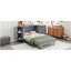 Lit escamotable double avec rangement caché et motif tissé moderne, gris-462096254-462096255
