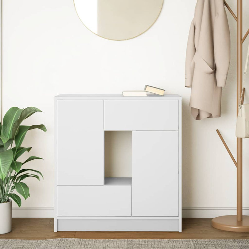 Sideboard With Drawers And Doors 70.5X34x74.5 Cm, White