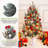 Christmas Tree - 3Ft Imitation Fibre Optic Light Flocking Tree 78 Warm White LED Lights, 8 Modes, Snowflake Light Box Base