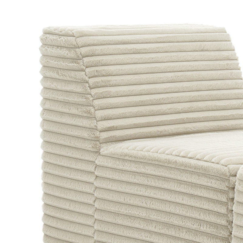 Canapé modulaire rembourré 3 pièces en flanelle de fourrure de lapin 3 pièces, Chameau clair