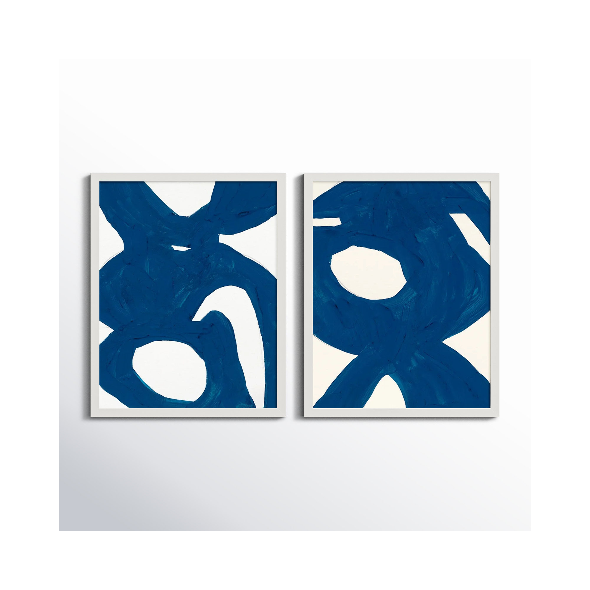 Blue Harmony Set Of 2 by Andrea Stokes, 25" H x 40" W, White
