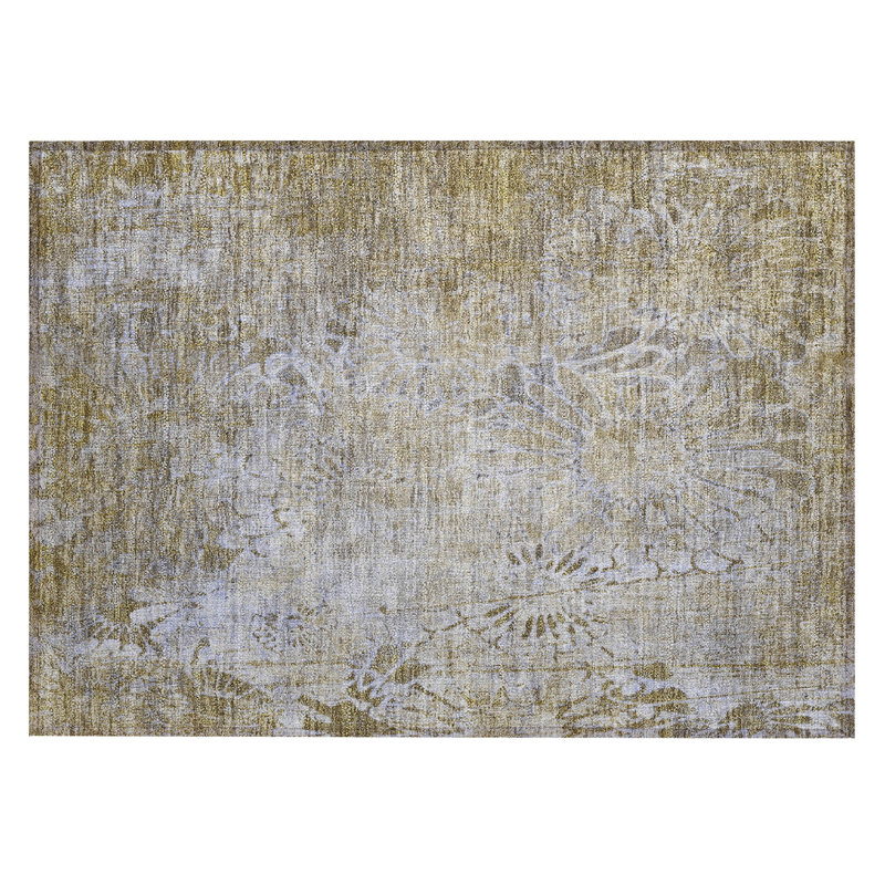 Machine Washable Indoor/Outdoor Brenden ACN2224 Floral Rug, Rectangle 1'8" x 2'6"