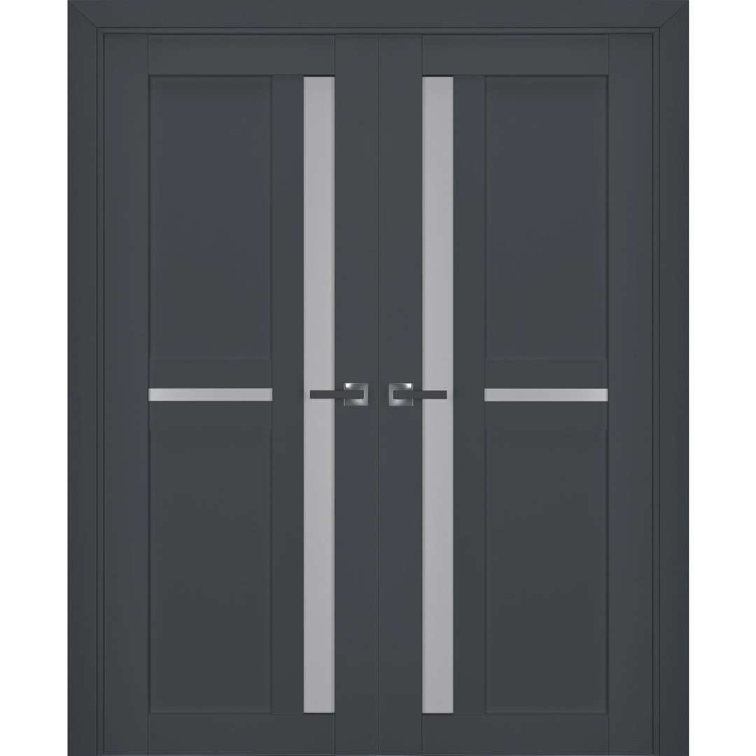 Veregio Frosted Glass Paneled Wood French Doors SARTODOORS 