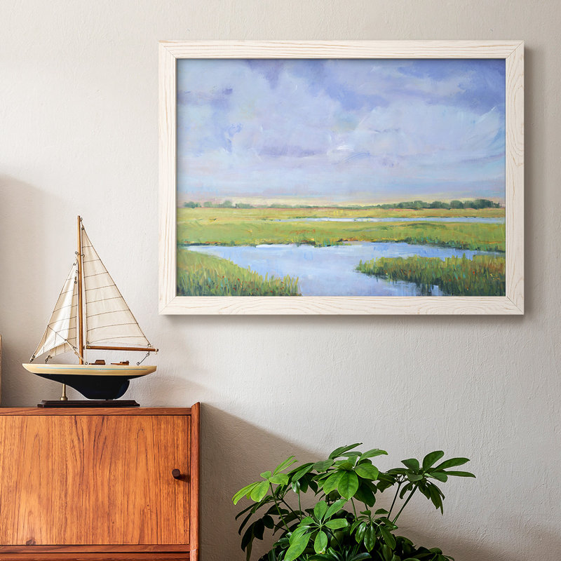 " Summer Marsh I ", White, 28" H x 42" W x 1.5" D