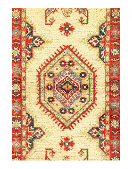 Skiles One-of-a-Kind 2'2"X 5'8" Runner Wool Area Rug Beige , Rust