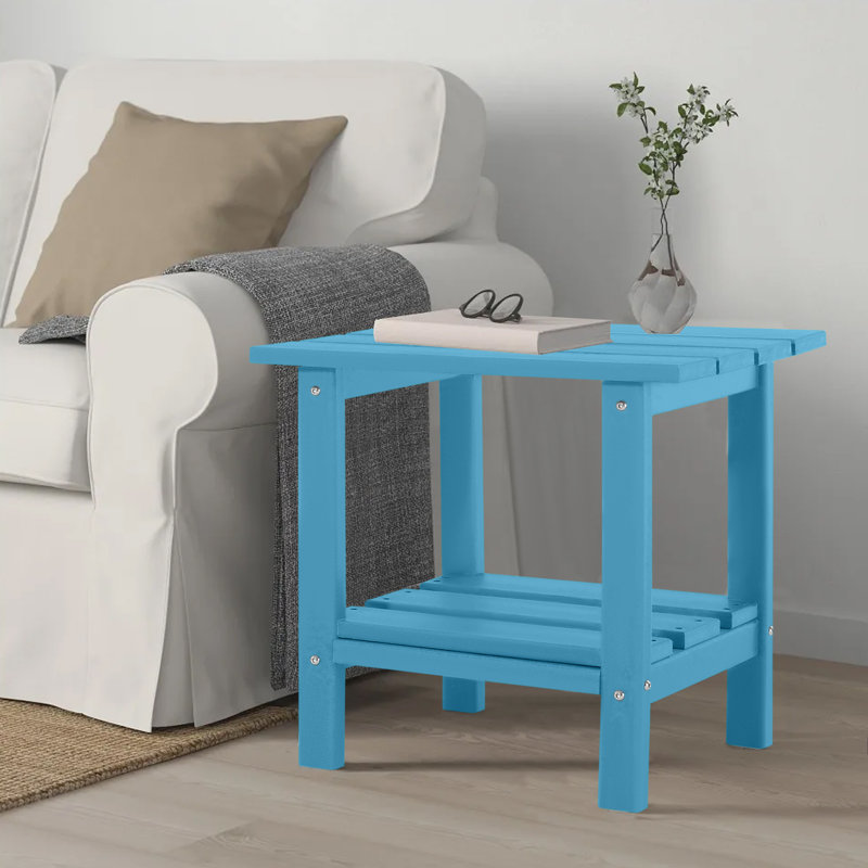 Adirondack Side Table Outdoor Weather Resistant Side Table, Teal