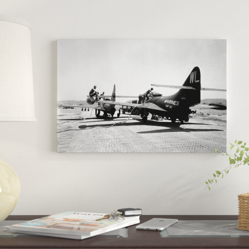 « f9f panther jets realimented », reproduction d’impression sur toile, H 12 po x l 18 po x P 1,5 po, Toile tendue