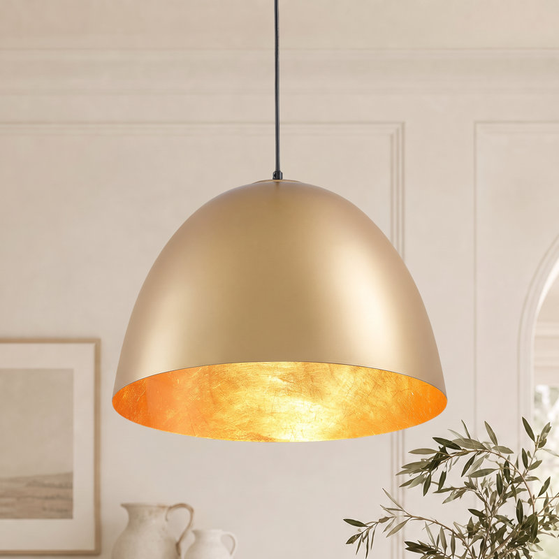1-Light Metal Dome Single Pendant