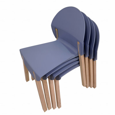 Indoor Chair, Red Oak Wood Legs And PP Seat, Dining And Living Room Furniture Set