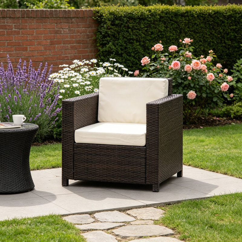 Outdoor Bench, Brown/White