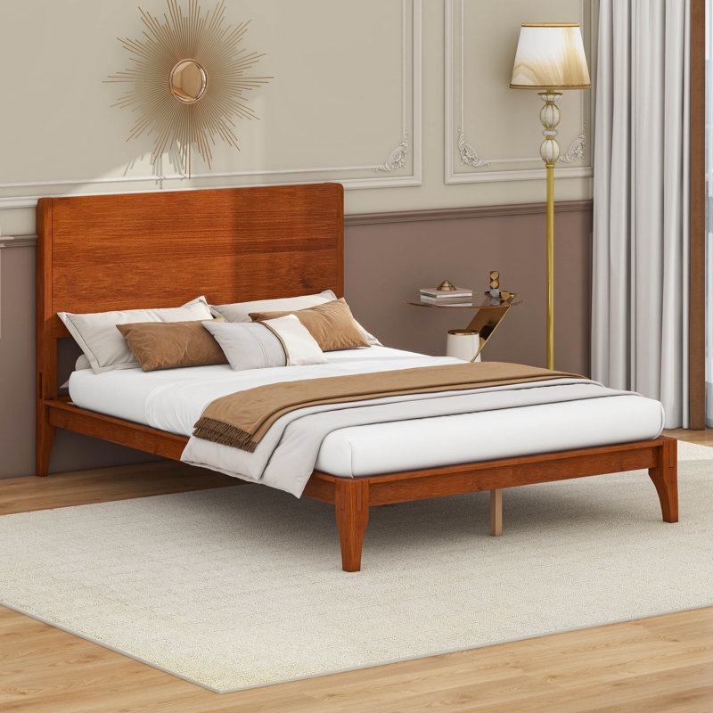 Base de lit en bois de bambou, rangement sous le lit, Double