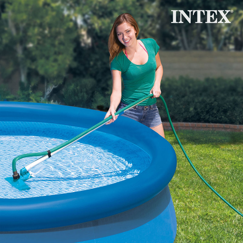 Intex 15' x 42" Easy Set Portable Inflatable Swimming Pool, Blue + Maintenance Kit