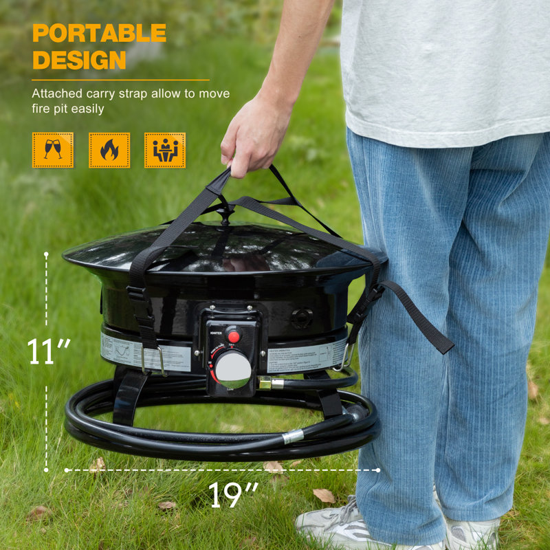Foyer au propane de 19 pouces: un plaisir extérieur sans fumée pour le patio et le camping
