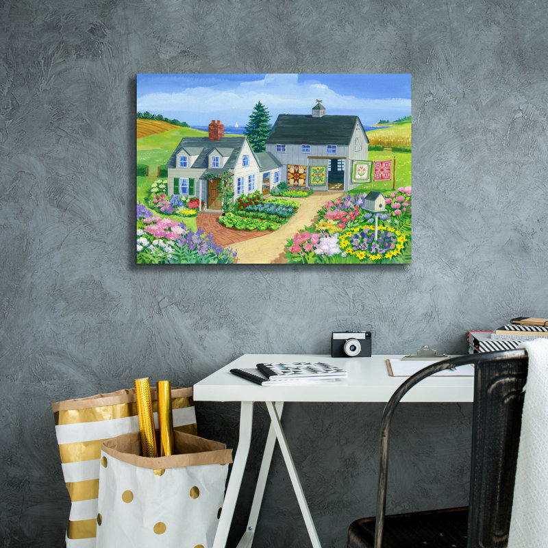  «Quilt Barn» par Geraldine Aikman, art mural sur toile, 26 po x 18 po, H 18 po x l 26 po