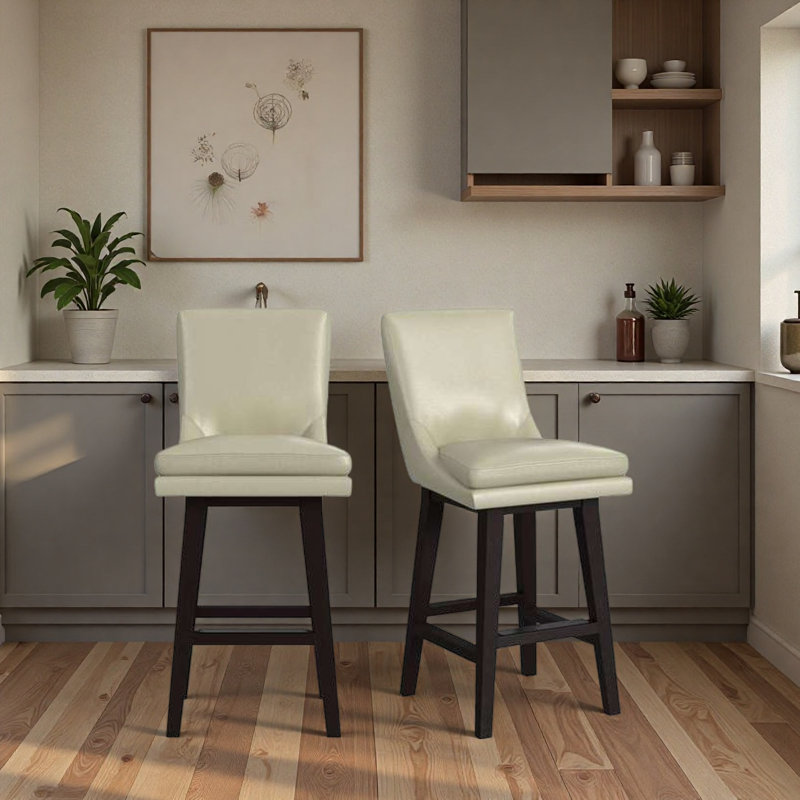 Tabouret de bar pivotant avec polyuréthane espresso (2 par boîte)