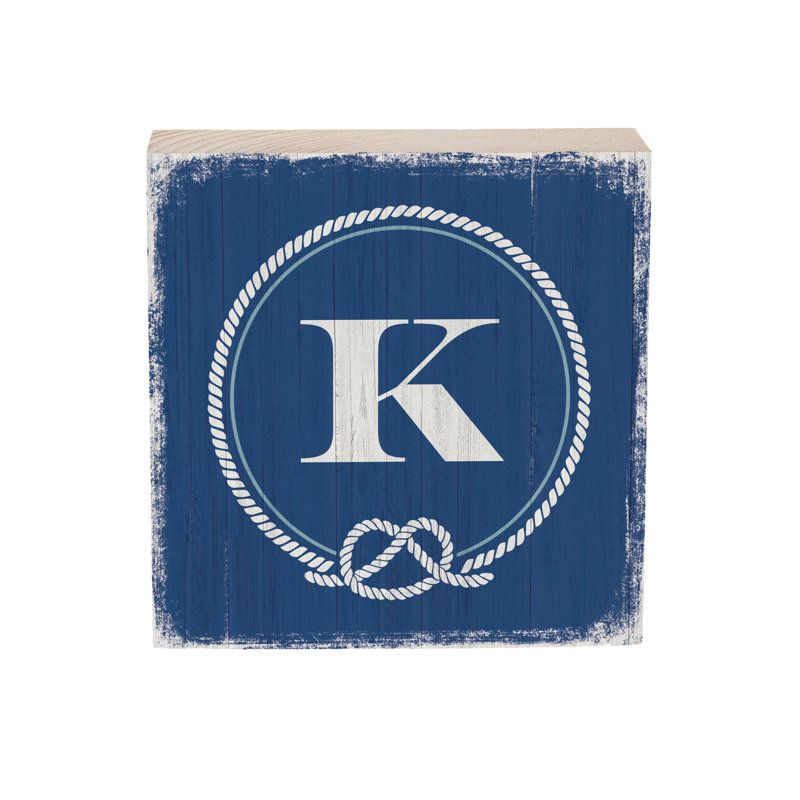Monogramme de bord de mer nautique 6 "K