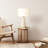 Brightech Nathaniel 20" Cement LED Table Lamp with Cream Cotton Drum Shade