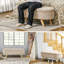Banc de lit 43,3 po - Molleton beige avec revêtement et siège confortable pour banc de chambre à coucher et rembourrage