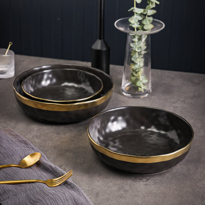 Stone Lain Florian 3-Piece Service Bowl Set Porcelain