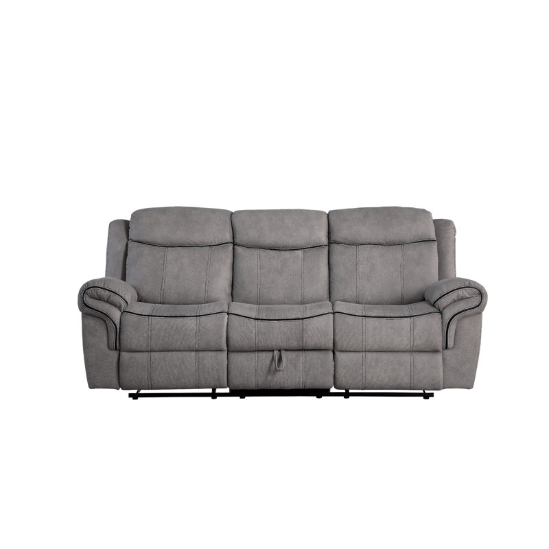 Canapé inclinable en velours 87 po, gris