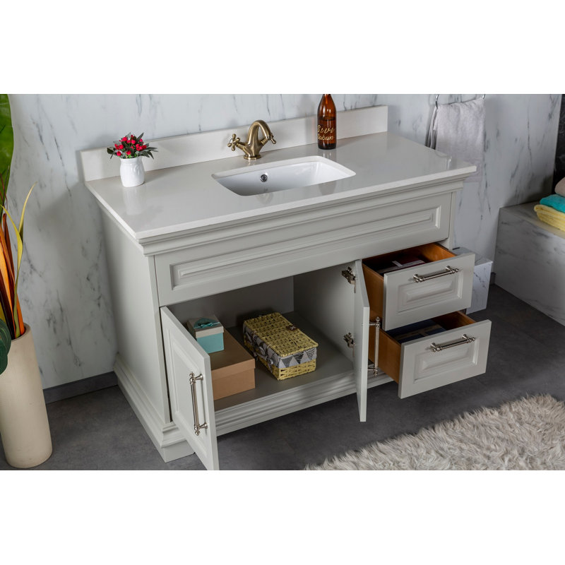 Meuble-lavabo simple Cierrah, gris