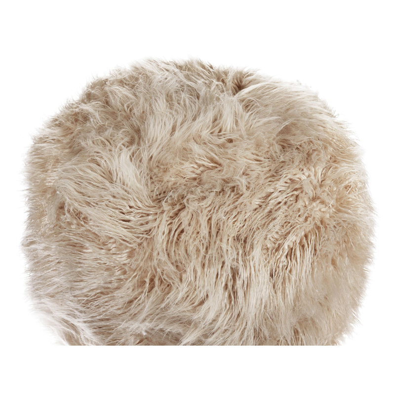 70cm Wide Round Solid Colour Pouffe Ottoman, Taupe