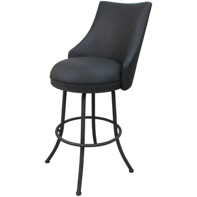 Swivel Upholstered Counter Stool with Steel Frame