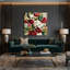 Aquarelle, art floral sur toile beige 25