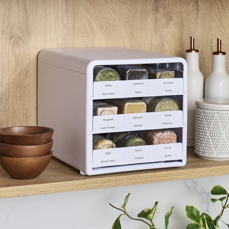 YouCopia SpiceStack Adjustable Spice Rack Organizer, Pull-Down 18-Bottle Storage with Labels and Dividers
