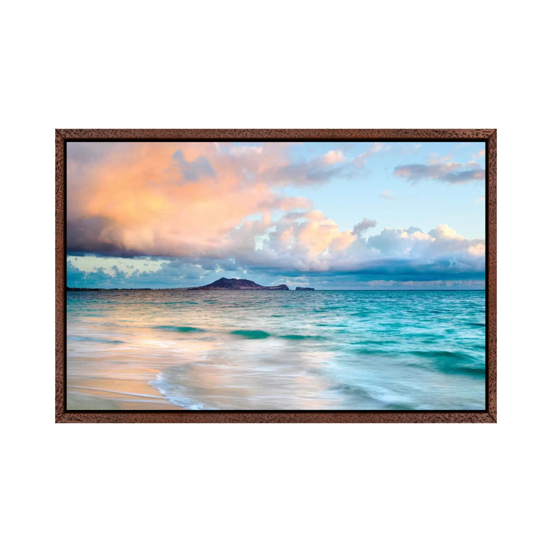 Lanikai Beach Near Honululu 1 Piece Wall Art on Canvas, 101.6 cm H x 66.04 cm W, Classic Wood Framed