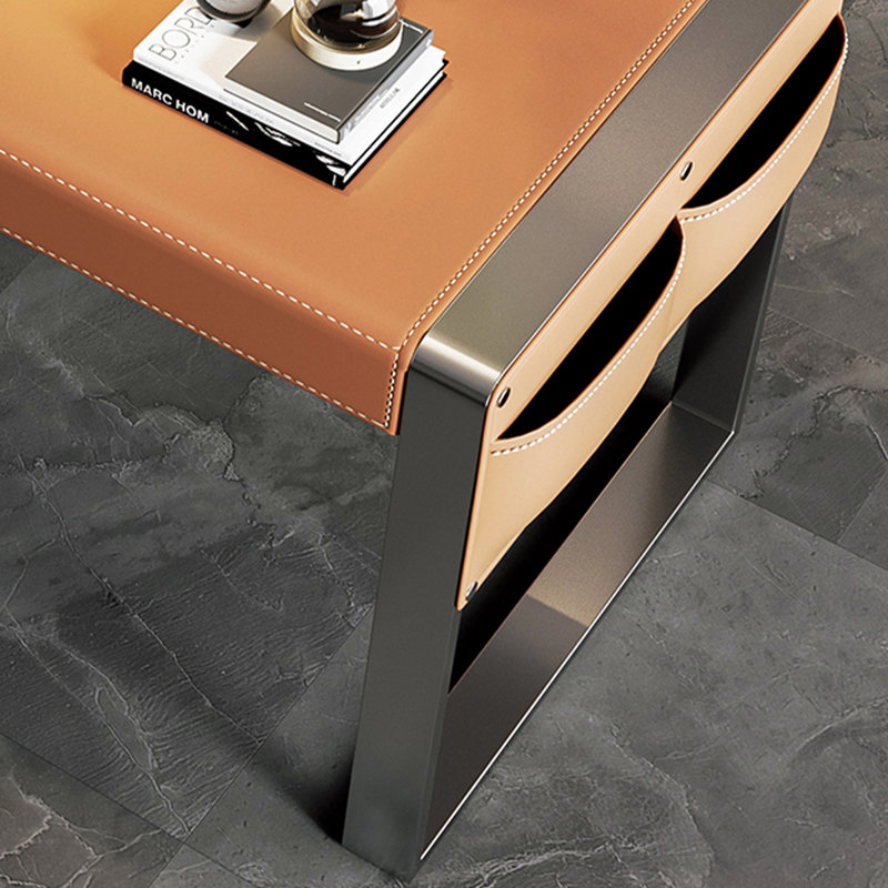 Bureau brun et argenté en bois massif rectangulaire avec 3 tiroirs, H 29,53 po x l 94,49 po x P 31,5 po