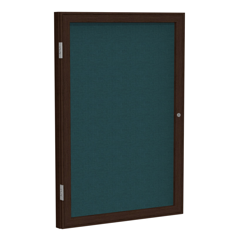 Tableau d'affichage fermé, Noyer, Bleu, H 2 pi x l 1 pi 6 po