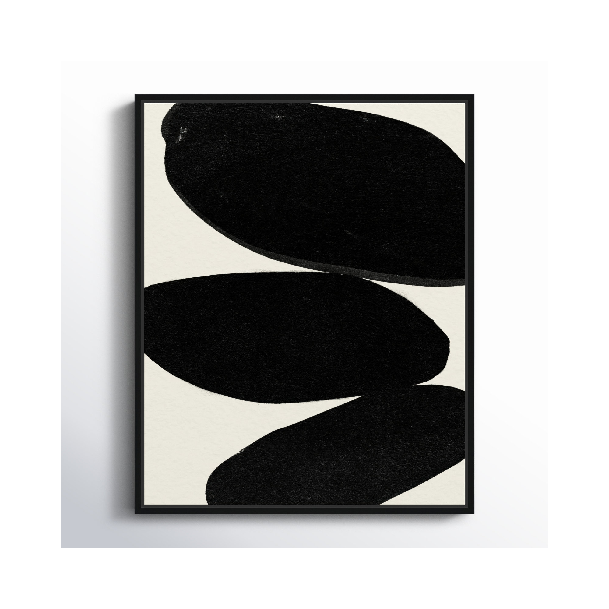 Beige And Black Abstract Modern by Oliver Gal, 21" H x 17" W, Black