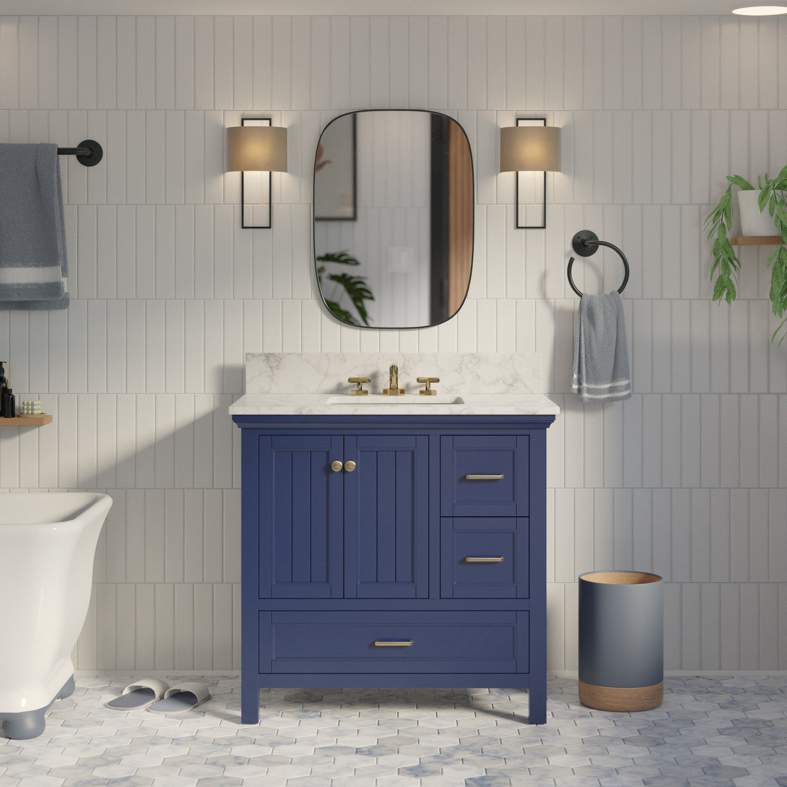 Maven 36'' Single Bathroom Vanity, Royal Blue