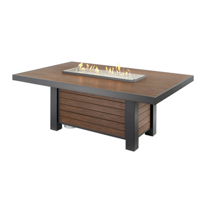 Kenwood 50" x 80" Linear Dining Height Gas Fire Pit Table​