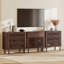 Buffet/meuble de rangement cannelé de grande taille (94,5 po) de largeur, en noyer-134078139