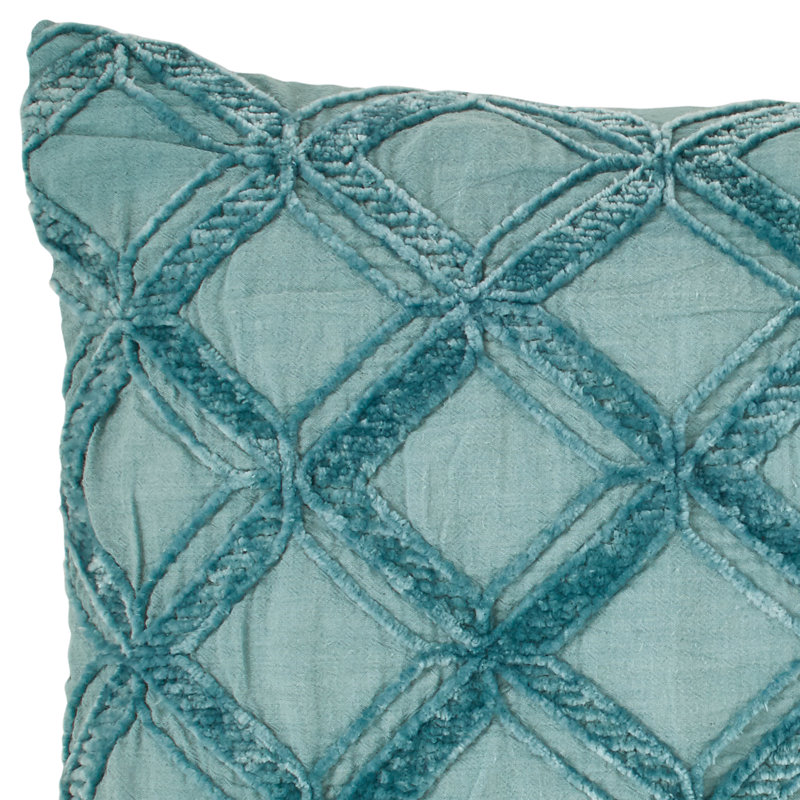 Chenille Appliqued Cotton Throw Pillow
