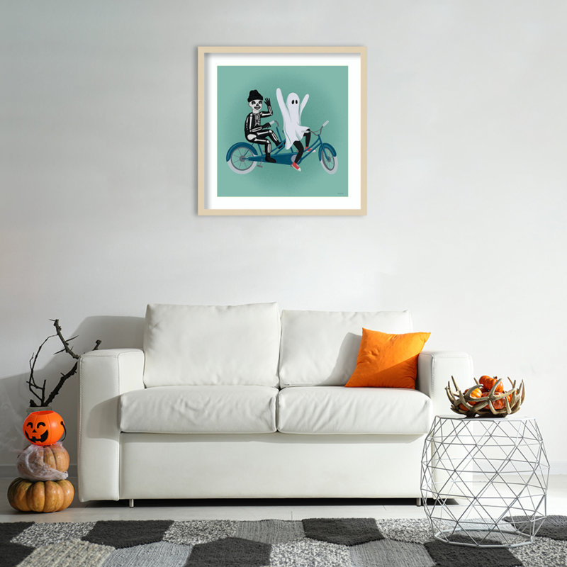 Impression sur bois encadrée «Hometown Halloween IX» par Softshell Studio, H 25 po x l 25 po