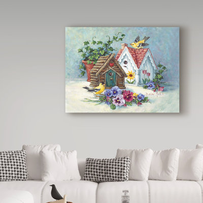« goldfinch cabanes », reproduction de peinture à l’acrylique sur toile tendue