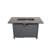 42" Smoked Glass Metal Rectangle Fire Pit