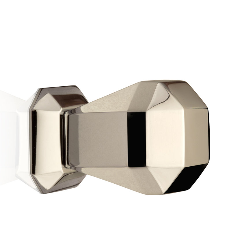 Poignée géométrique octogonale Tiffany, Nickel poli, H 1,34 po x l 1,1 po x P 1,1 po