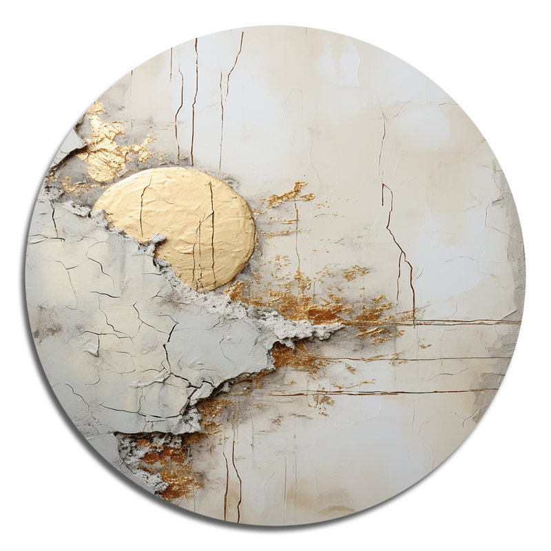 Malvern - Art abstrait rond en métal, H 23 po x l 23 po