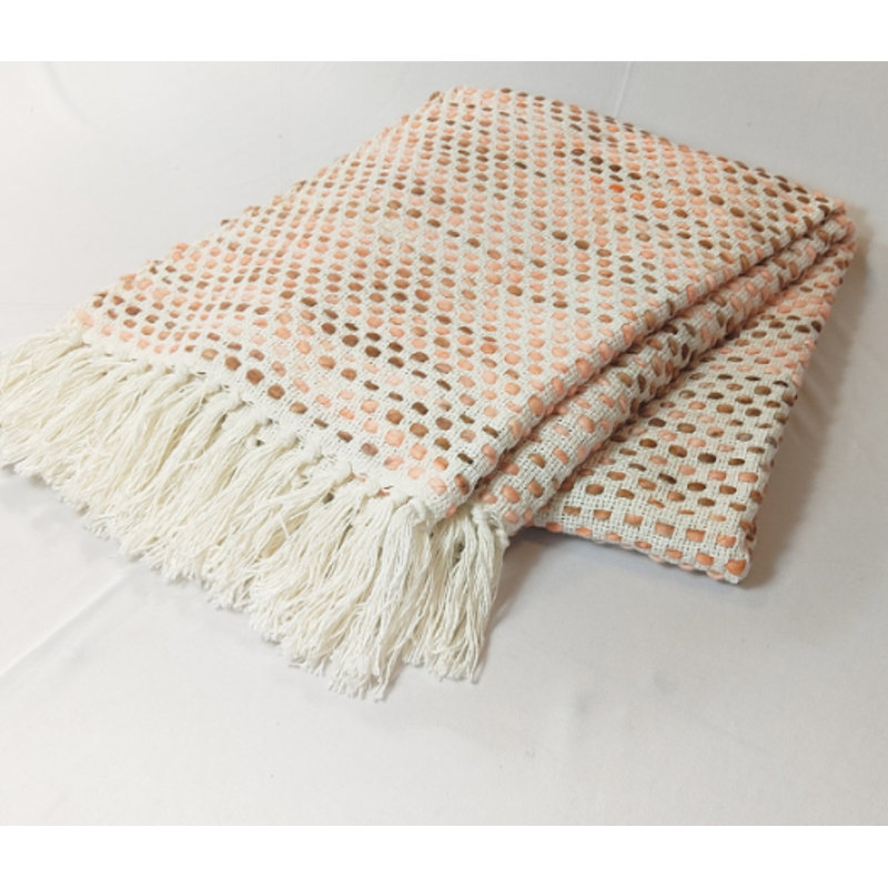 Chenille Throw Blanket, Pink/Brown