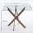 Modern Minimalist Square Tempered Glass Dining Table with Geometric X-Cross Metal Base-519906398